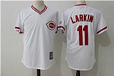 Cincinnati Reds #11 Barry Larkin White Cooperstown Collection Jersey,baseball caps,new era cap wholesale,wholesale hats